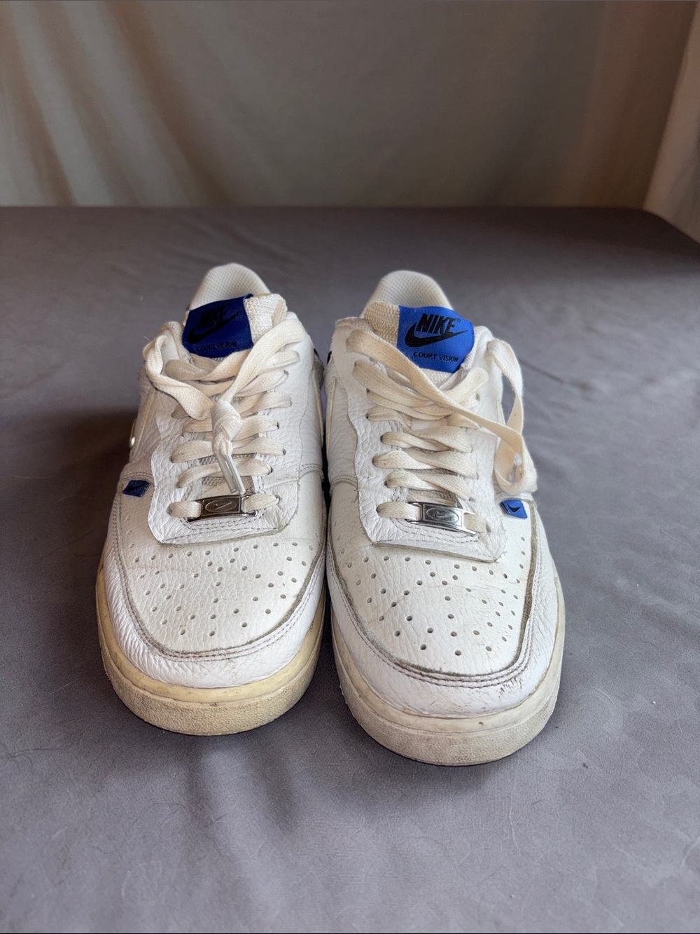 Nike women’s White court vision with Blue Accents